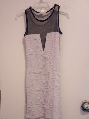 a'gaci Black Mesh Top with Logo Tag